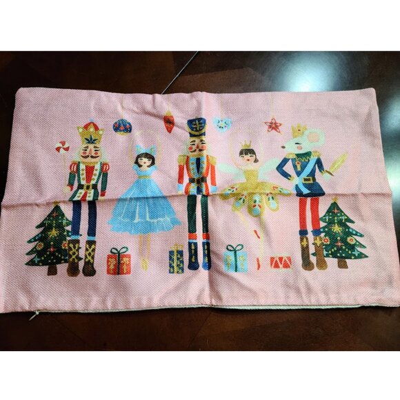 Pink Nutcracker Pillow Cover Decorative Case Accent Xmas Holiday Christmas Decor - Picture 2 of 10